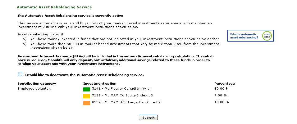Automatic Asset Rebalancing