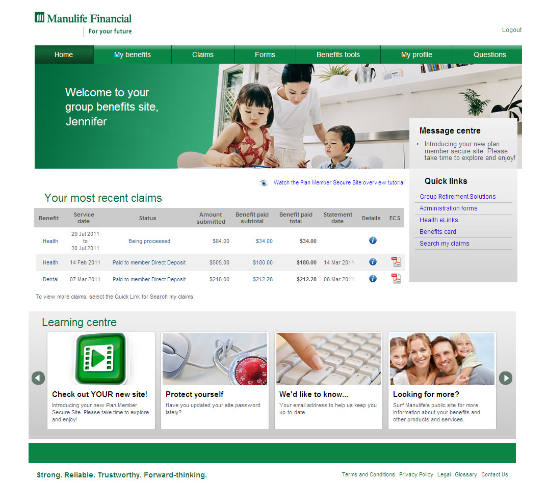 Group Benefits Home Page