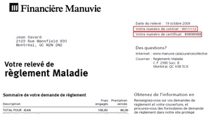 relevé de règlement
