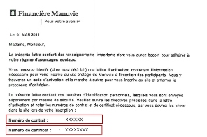 lettre d'activation
