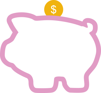 Pink pig outline.