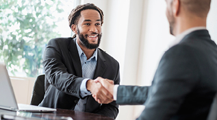 Financial advisor working with clients