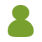Icône vert lime représentant une personne